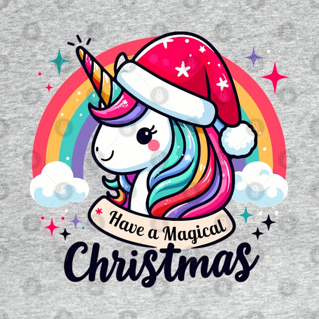 Cute Unicorn Christmas T-shirt by Abystoic